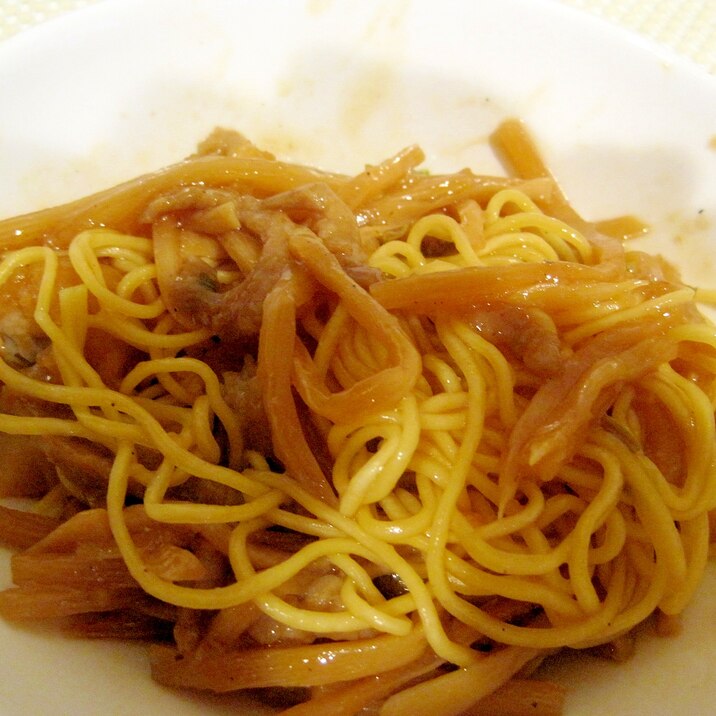 筍と豚肉のパスタ